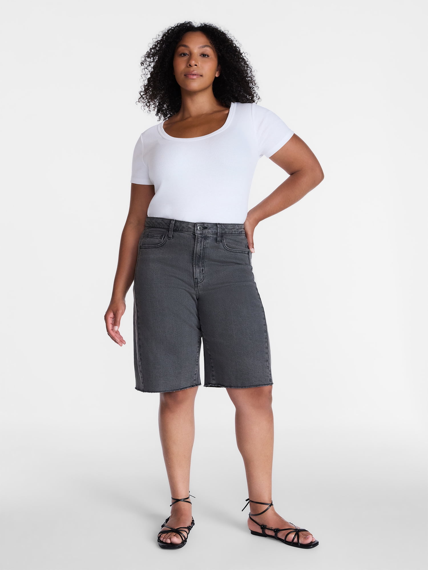 Time and Tru Women's Barrel Bermuda Shorts, Sizes 0-20