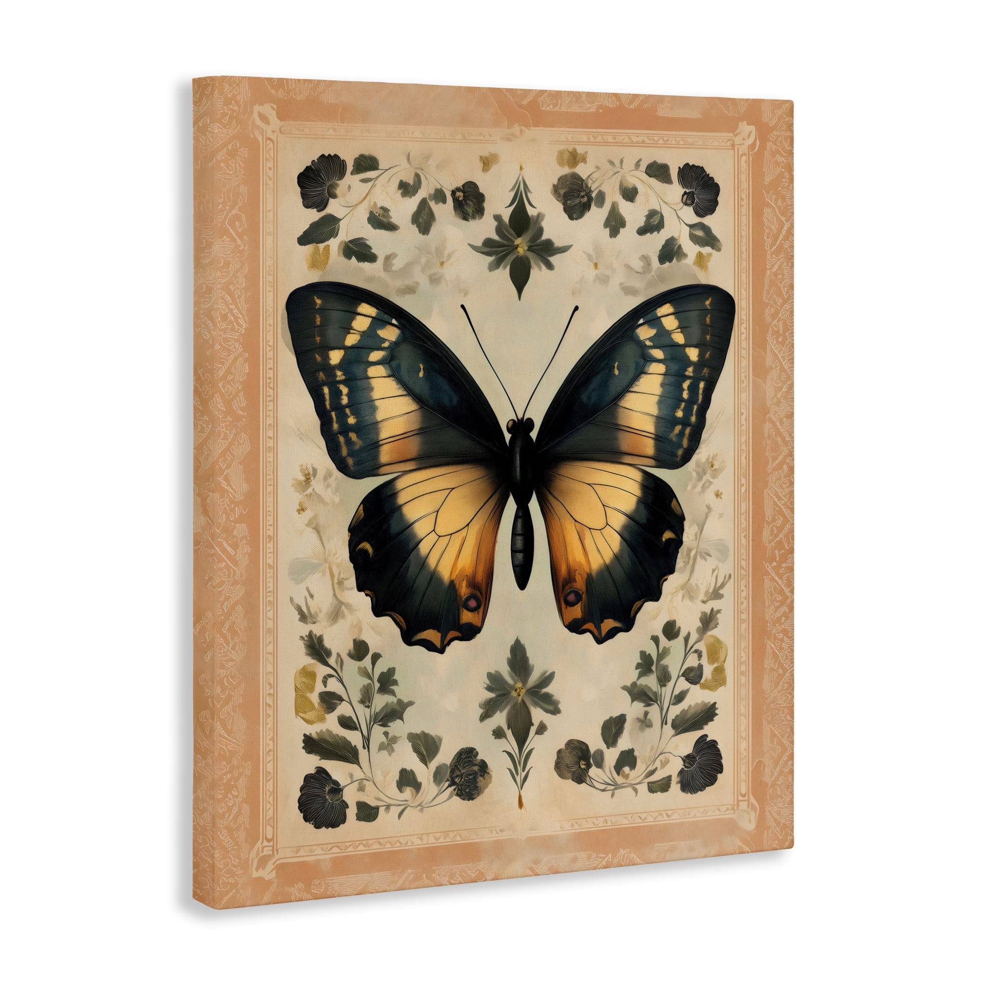 Stupell Industries Vintage Butterfly Botanical Illustration Canvas Wall Art, design by Arlington Prints