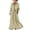 A Yellow, variant on Summer Dresses Women Ndbuld Fashion Women Summer Casual V-Neck Short Sleeve Solid Long Dress Beige L