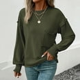 thumbnail image 4 of Giftesty Sweaters for Women Plus Size Women's Casual Fashion Long-Sleeve Round-Neck Solid Color Knitted Lantern Sleeve Sweater Tops, 4 of 5