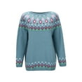 thumbnail image 6 of Womens Sweaters,Winter Fall Casual Loose Long Sleeve Women's Knitted Fair Isle Print Retro Sweater,Fair Isle Knit Pullover Sweater Size XL, 6 of 6