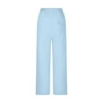 thumbnail image 5 of LNWUY Mens Linen Pants Casual Loose Comfy Breathable Summer Beach Pants Elastic Waist Drawstring Baggy Trousers with Pockets Blue XXXL, 5 of 7