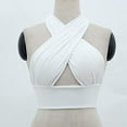thumbnail image 2 of Women Sexy Halter Vest Hollow Out Cross Strap Hanging Neck Backless Crop Tops, 2 of 3