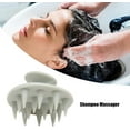 thumbnail image 2 of Scalp Massager Shampoo Brush, 2pcs Silicone Scalp Scrubber Wet Dry Hair Brush Scalp Scrubber Exfoliator for Dandruff Removal Oily Hair Care Tools (Gray), 2 of 5