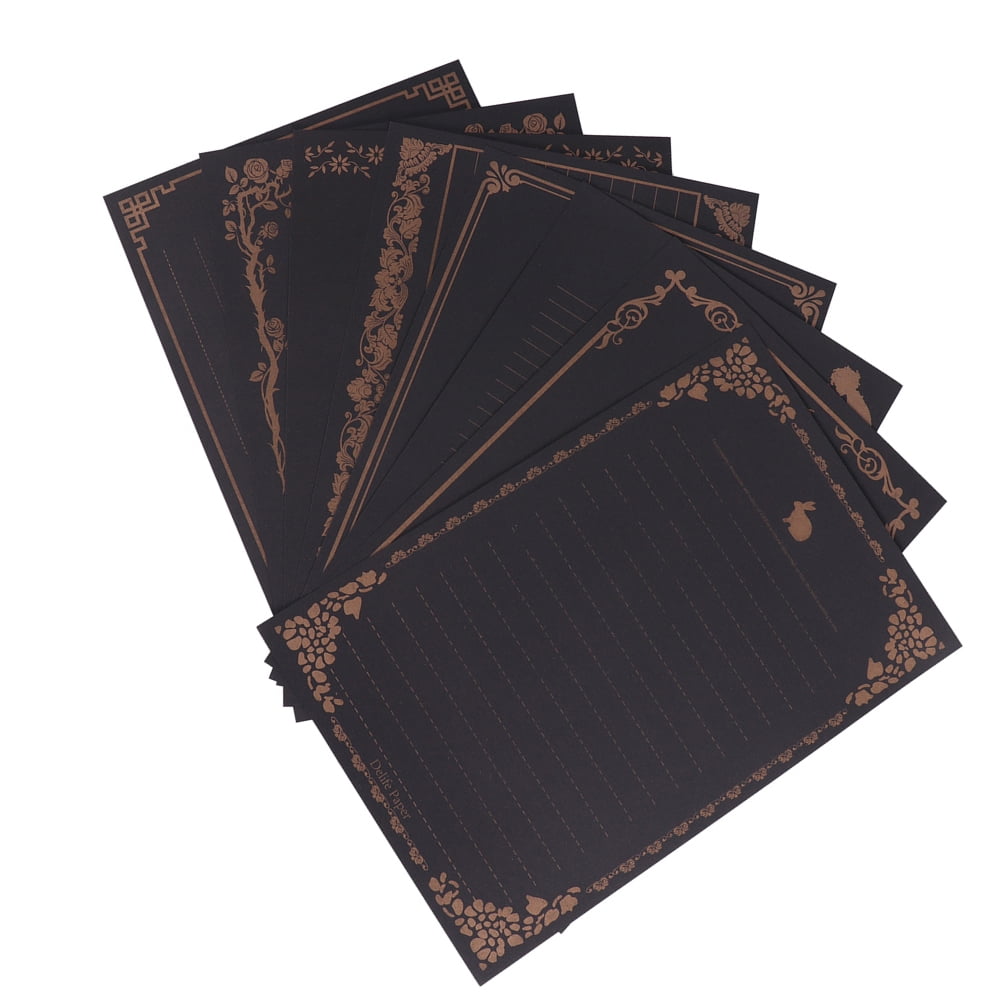 Minkissy 8Pcs Retro Printing Paper Vintage Writing Paper for Students and Professionals 11.8*5.7in