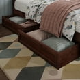 thumbnail image 3 of Twin-Full Solid Wood Mid-Century Modern Under Bed Storage Drawers in Walnut, 3 of 11