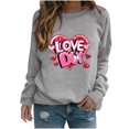 thumbnail image 1 of Amzcrzy Hauts pour Femmes Décontractés Col Rond Printemps Été Hauts Mode Imprimé Cœur d'Amour Saint-Valentin Chemises pour Femmes Classique Polyvalent Manches Longues Tee-Shirt Valentines, 1 of 3