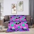 thumbnail image 6 of DouZhe Ultra-Soft Micro Fleece Lightweight Flannel Bed Blanket, Cartoon Aliens Space Vaporwave Print Cozy Warm Throw Blankets, 60"x50", 6 of 7