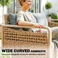 thumbnail image 4 of Outsunny Rattan Wicker Sofa 3-Seater Outdoor Patio Sofa with Cushions for Garden Backyard Porch Gray, 4 of 9