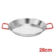 IUYYPU Scald With Handles Large Capacity Home Kitchen Stainless Steel Paella Pan