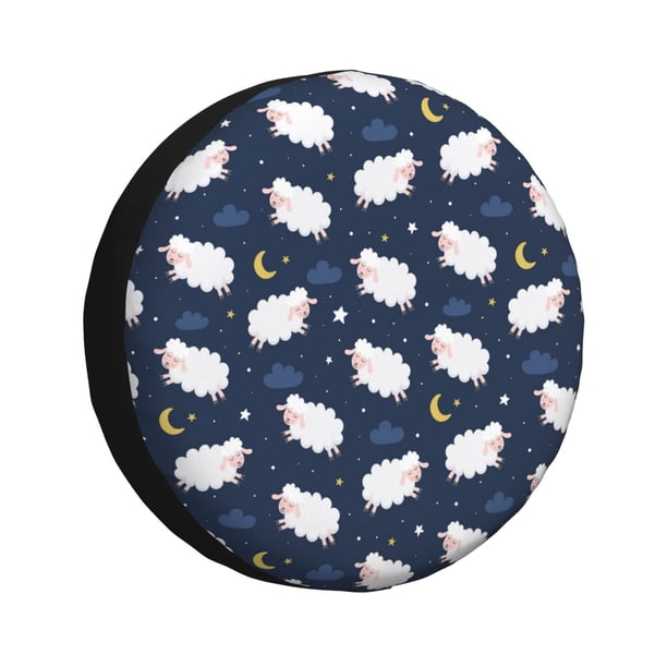 Fotbe Cute Sheep 1 Funda de Llanta de Repuesto con Estampado, Engrosada, Ajuste Universal para Jeep, Remolque, RV, SUV, Camión-14 inch