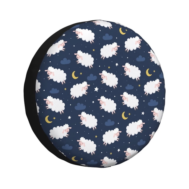 Fotbe Cute Sheep 1 Funda de Llanta de Repuesto con Estampado, Engrosada, Ajuste Universal para Jeep, Remolque, RV, SUV, Camión-16 inch