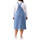 thumbnail image 3 of Falda de mezclilla para mujer de tallas grandes Agnes Orinda, con tirantes de tirantes, estilo desgastado, vestido de mezclilla 3X azul claro, 3 of 5