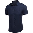 thumbnail image 3 of Men's Casual Button Down Shirt Business Chambray Dress Shirt, 3 of 6