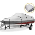 thumbnail image 1 of CCIYU Boat Cover Fits 14ft-16ft long and beam width up to 90inch 600D Oxford Heavy Duty Trailerable Cover for V-Hull,Tri-Hull,Pro-Style,Fishing,Bass Boat,Runabout-All Weather Protection Grey, 1 of 5