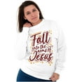 thumbnail image 3 of Christian Fall Into The Arms of Jesus Women Crewneck Sweatshirt Brisco Brands X, 3 of 6