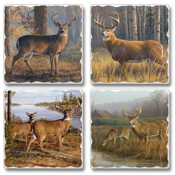 Thirstystone "Woodland Legends" 4-Pack Tumbled Tile Coasters