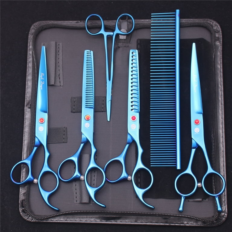 Premium Top notch Quality Japanese Stainless Steel Dog Grooming Scissors Kit Professional Grade Shears for Precise Styling Cuts and Grooming Includes Curved Thinning Straight and Walmart