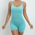 thumbnail image 2 of Workout Jumpsuits For Women Seamless Back Cross Yoga Jumpsuit One Piece Backless Workout Athletic Bodysuit Double Strap Sport Rompers, 2 of 7