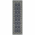 thumbnail image 2 of 2â€™x8â€™ Navy and Gray Floral Ditsy Runner Rug, 2 of 5