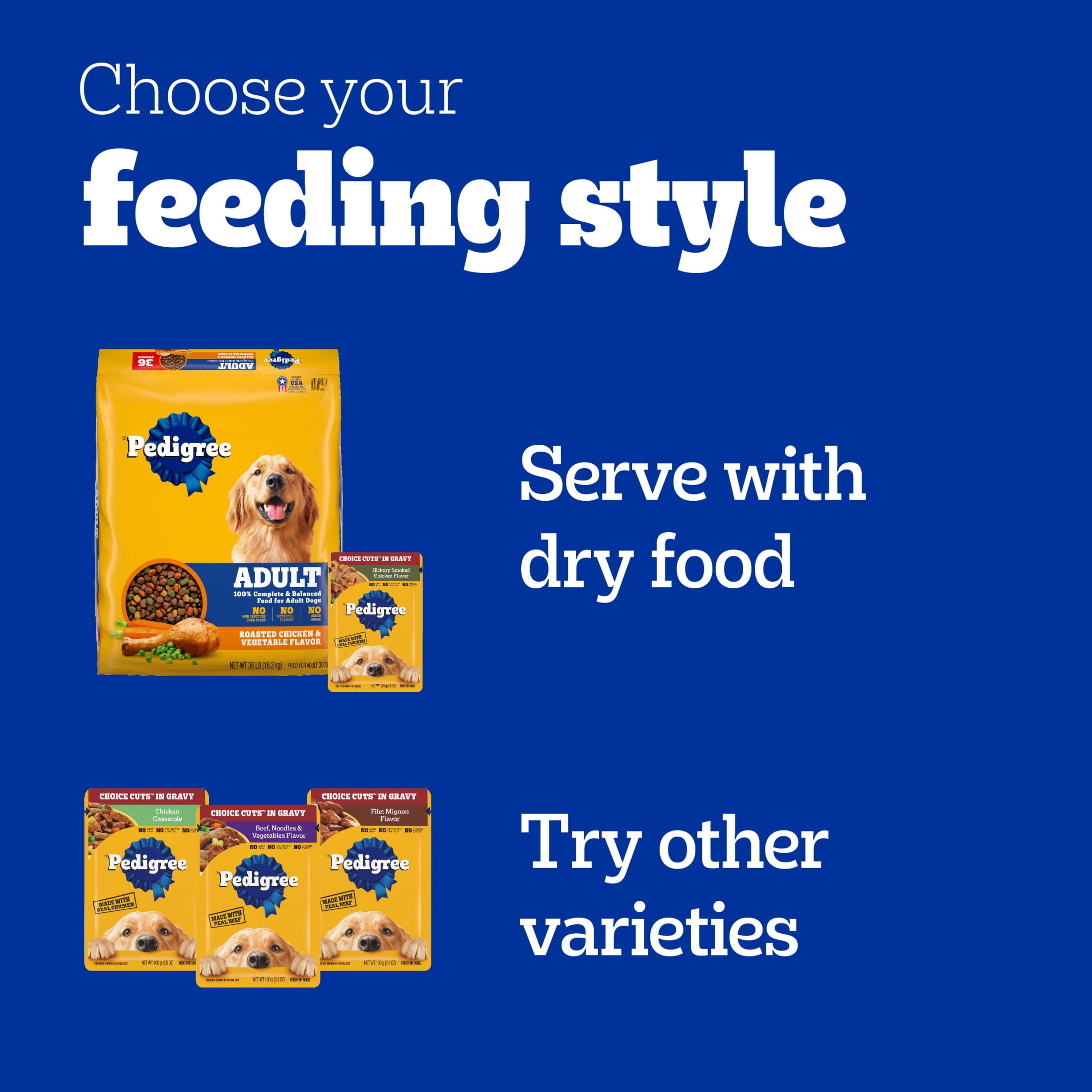 Pedigree Choice Cuts in Gravy Wet Dog Food Variety Pack, 3.5 oz. Pouches, 18 Count