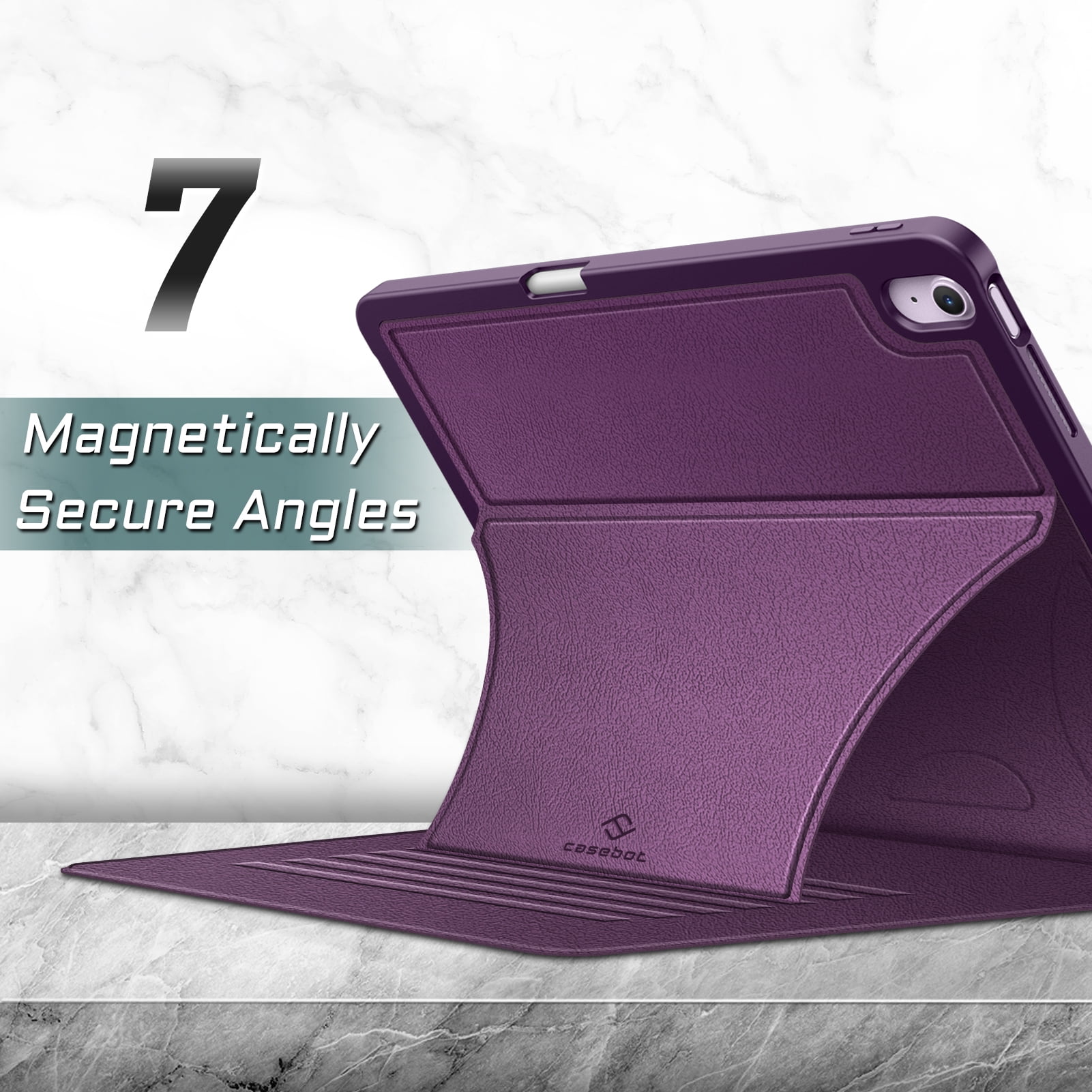Fintie Magnetic Stand Case for iPad Air 13-inch (M4) 2026, (M3) 2025, (M2) 2024 - Multiple Angles Shockproof TPU Cover with Pencil Holder, Purple