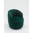 thumbnail image 4 of Swivel Barrel Chair, Modern Velvet Fabric Upholstered Accent Chair Armchair Lounge Chair with Metal Base, Comfy Single Sofa Chair with 360 Degree Swiveling for Living Room/Bedroom, Green, 4 of 7