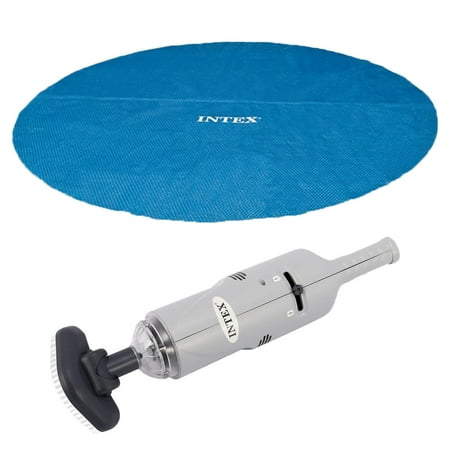 Intex Rechargeable Handheld Swimming Pool Vacuum and 15 Foot Vinyl Solar