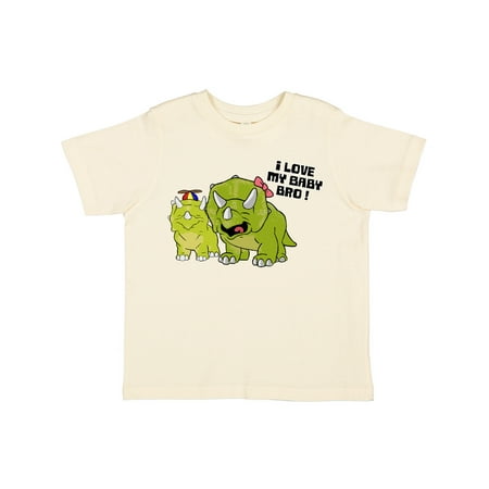 

Inktastic I Love my Baby Bro with Baby Triceratops Gift Toddler Boy or Toddler Girl T-Shirt