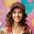 thumbnail image 4 of Dalix Espresso Martini Embroidered Cap Cotton Baseball Cute Cool Dad Hat Womens in Washed Red, 4 of 5