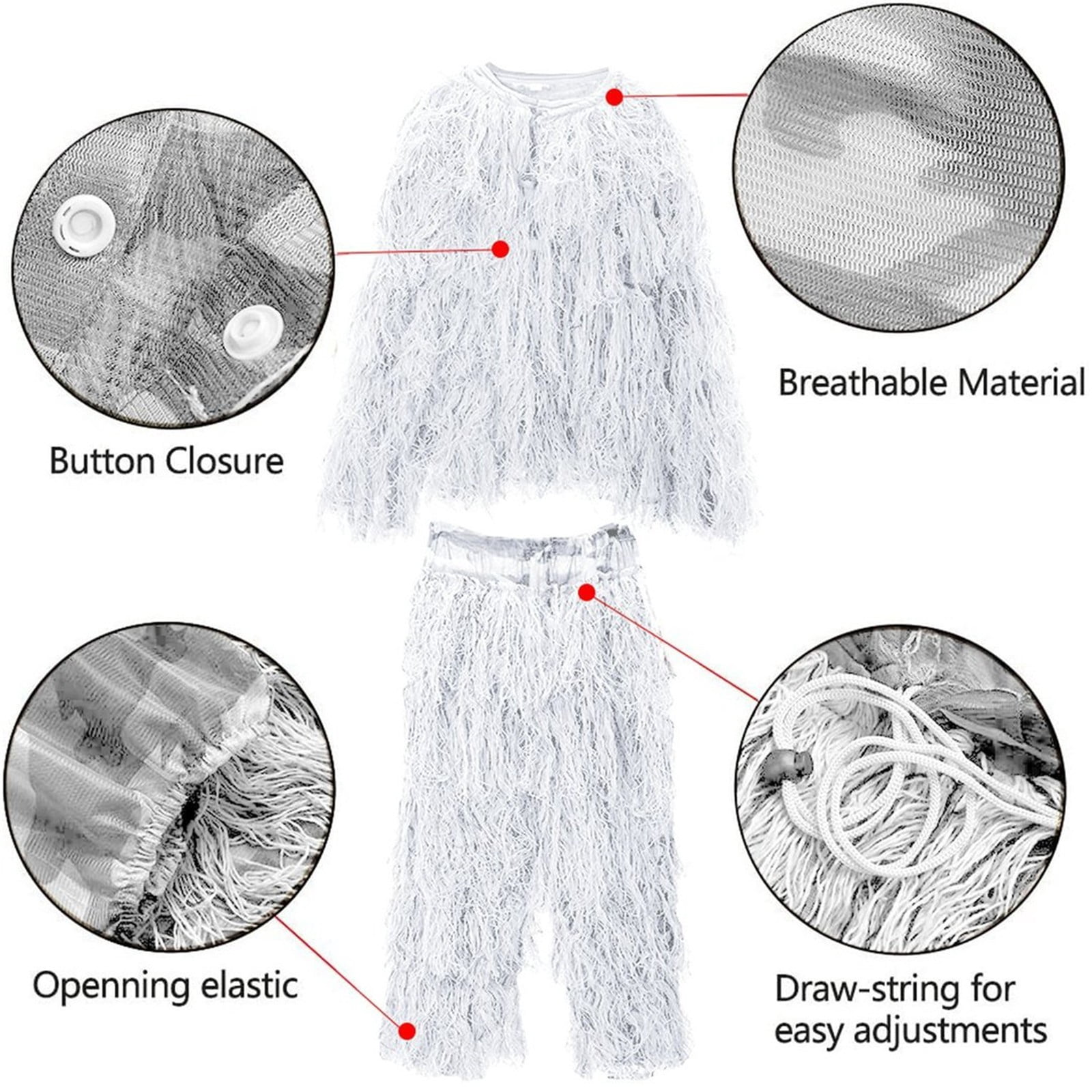Clearance！5 In 1 Ghillie Suit,3D Camouflage Hunting Apparel ,Cosplay Clothing Including Jacket,Pants,Hood,Carry Bag Clearance