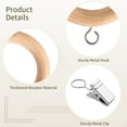 thumbnail image 4 of 48 Pcs Wooden Curtain Rod Rings with Clips Set, 24 Wooden Rings with Stainless Steel Hooks 1.81 in, 24 Metal Drapery Clips, Farmhouse Style, 2.76 in OD, Wood Color, Silver, 4 of 6