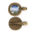 thumbnail image 1 of Épingle à Cheveux Nature Cascade Verte Paysage Nature Broche Barrette, 1 of 3
