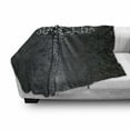 thumbnail image 3 of Dark Grey Soft Flannel Fleece Throw Blanket, Vintage Damask Inspired Ornament Victorian Swirls Curlicues, Cozy Plush for Indoor and Outdoor Use, 70" x 90", Dimgrey Black Brown, by Ambesonne, 3 of 6