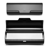 Aluminum Alloy Eyeglass Case, Ultra-Thin Reading Glasses Case, Portable Travel Metal Hard-Shell Eyeglass Protective Case, 5.9 Inches, Black.