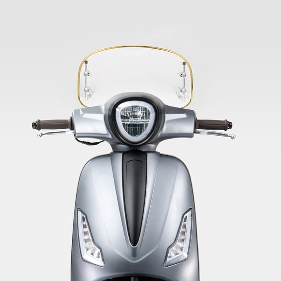 WEUVEB 1Set Transparent Motorcycle Windshield Retro Design Front Wind Deflector for Scooter