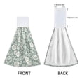 thumbnail image 3 of Haosy 2 Pack Kitchen Wash Cloths with Hanging Loops Absorbent Absorbent Quick Drying Hand Towels, Sage Green White Flower, 3 of 7