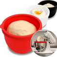 thumbnail image 3 of Lot de 2 Doublures de Bol de Mélangeur en Silicone pour Mélangeurs KitchenAid à Tête Inclinable de 5 Pintes, de Qualité Alimentaire, Résistants à la Chaleur (-40 °F à 240 °F), avec Couvercle Hermétique et Bec Verseur, Réutilisables, Compatibles Lave-Vaisselle/micro-Ondes,, 3 of 4