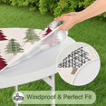 thumbnail image 5 of Multicolor Christmas Tree Pattern Round Fitted Tablecloth with Elastic Edge,Dining Table Cover Waterproof,Outdoor Round Tablecloth for Camping,Dining,Indoor and Outdoor, 5 of 7
