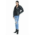 thumbnail image 2 of Ladies Cross Zip Leather Moto Jacket, 2 of 8