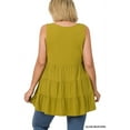 thumbnail image 4 of TheLovely Women & Plus Summer Casual Sleeveless Tiered Ruffle Tunic Peplum Tank Top, 4 of 4
