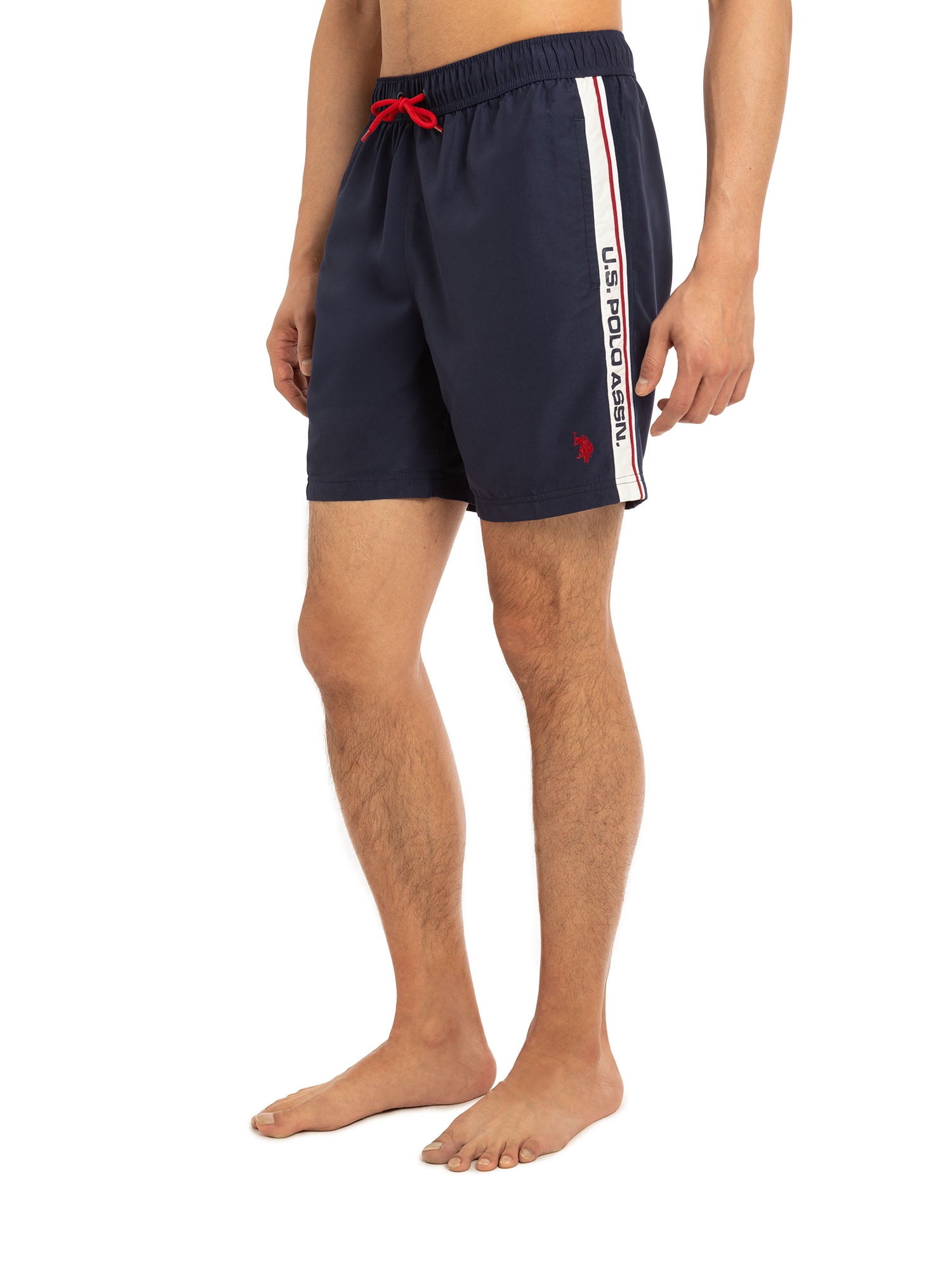 U.S. Polo Assn. Men's & Big Men's Logo Tape Swim Trunks with UPF50+, 7" Inseam, Sizes S-3XL