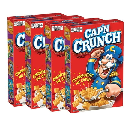 Cap'n Crunch Breakfast Cereal, Original, 14 oz Boxes, 4 Ct