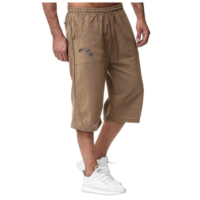 EHQJNJ Mens Straight Leg Sweatpants Jogging In Spring and Summer Relaxing and Relaxing Beach Vacation Nine Point Sweatpants Sweatpants for Men Baggy Grey Mens Joggers with Pockets