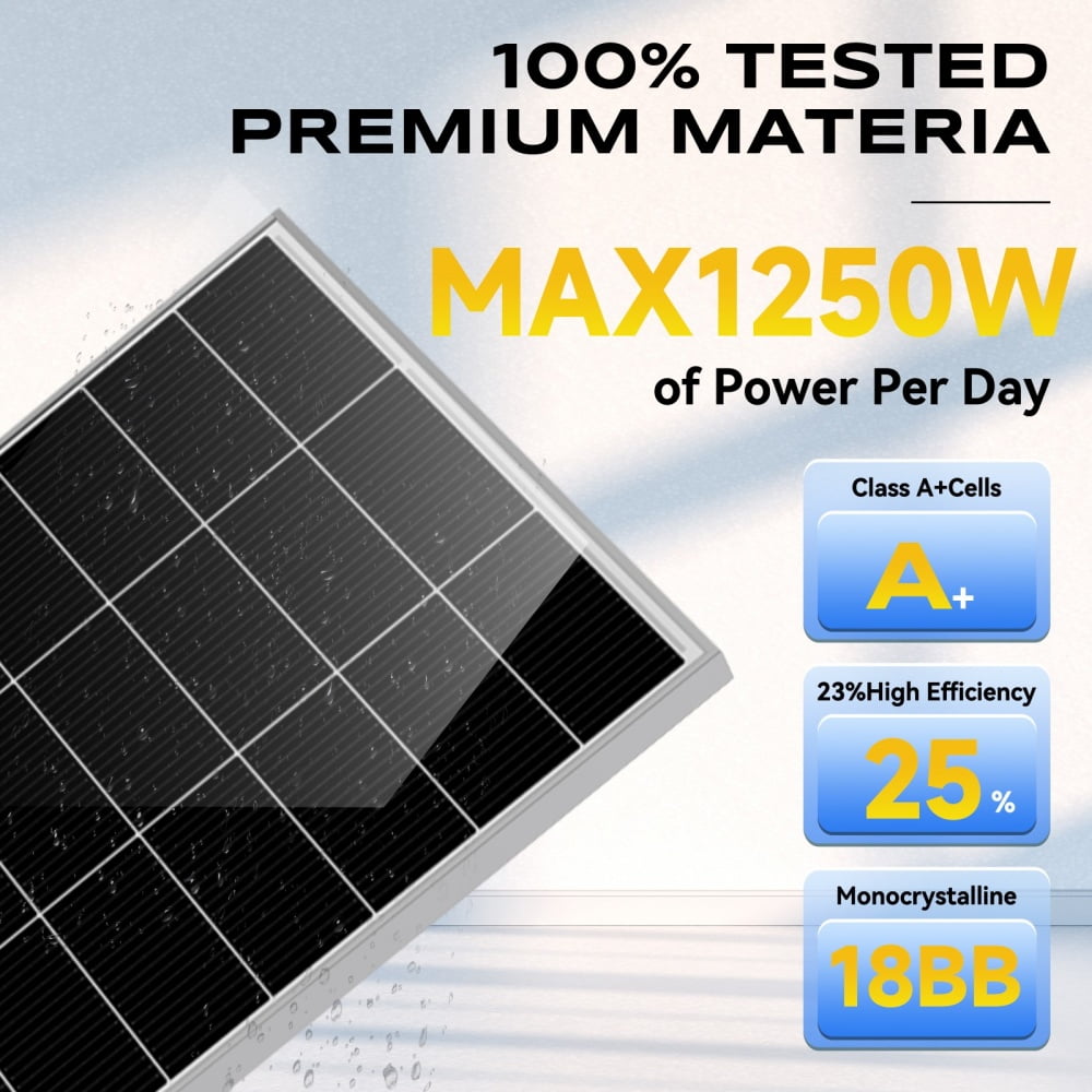 WERCHTAY 250W 500W 1000W Mono Solar Panel 18BB Power RV Camping Home Camp Off Grid Charge