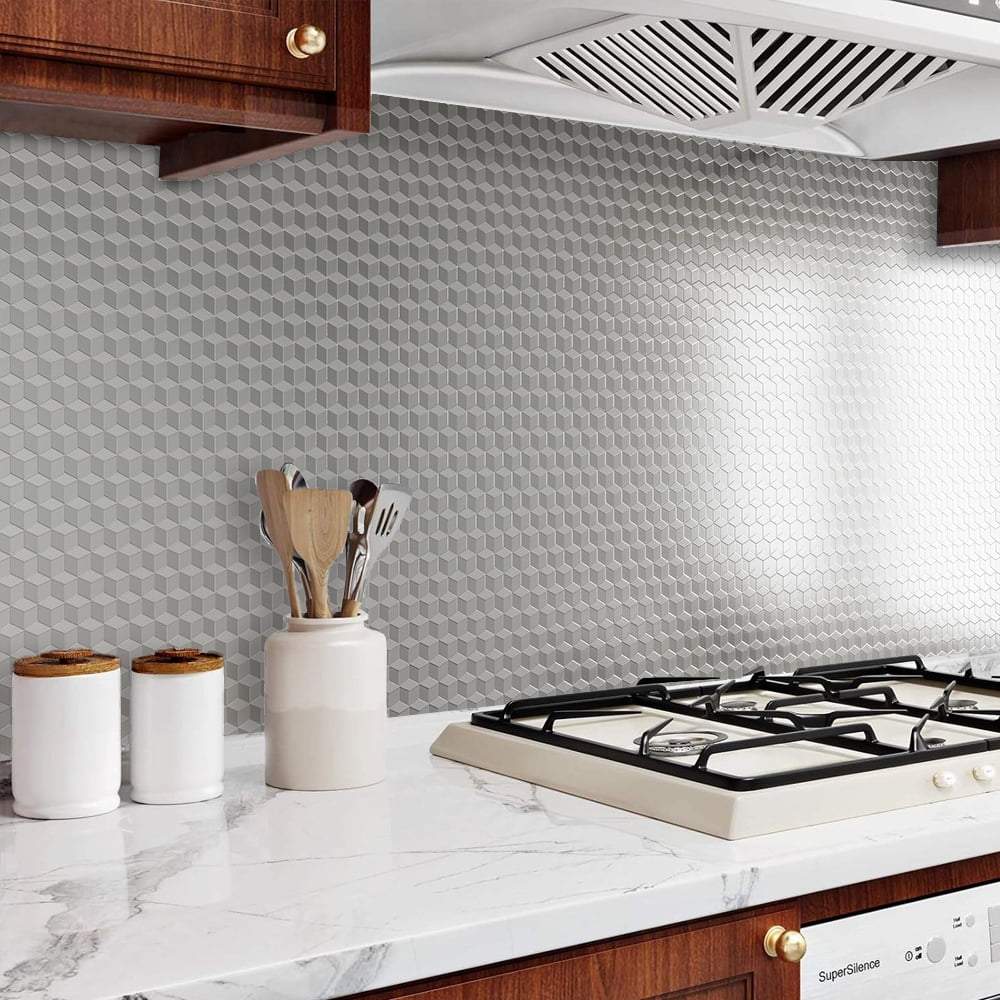 Kitchen Wallpaper Oil Proof Sticker Waterproof Heat Kitchen Backsplash,Aluminum Foil Peel and Stick Contact Paper for Wall,Countertops (23.6''X196'')