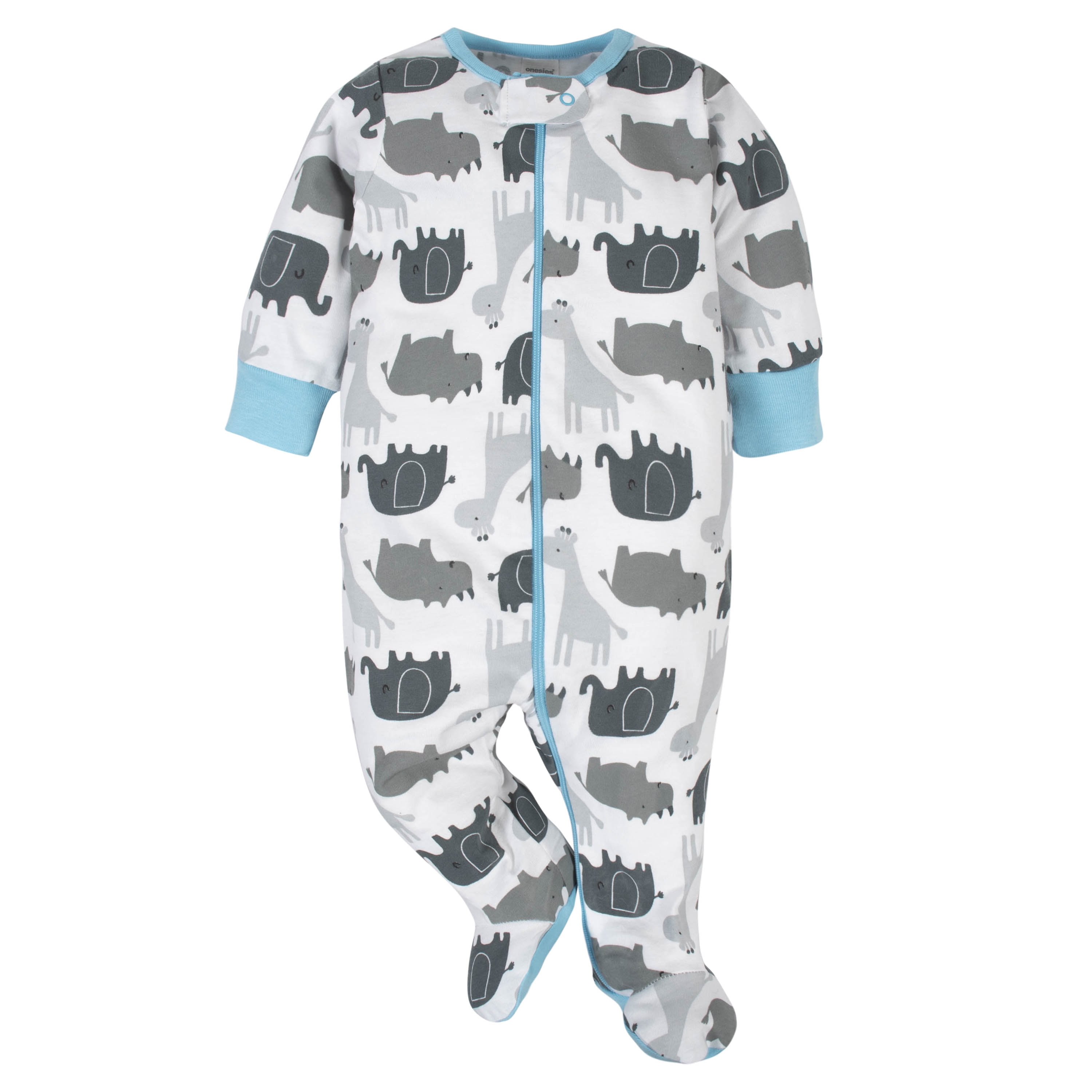 Onesies Brand Gender Neutral Sleep 'n Plays Footed Pajamas, 4-Pack, Sizes Newborn - 6/9 Months