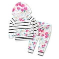 thumbnail image 4 of Infant Baby Girl Floral Pattern Long Sleeve Hooded Sweatshirt and Pants Cotton Outfit, 4 of 61