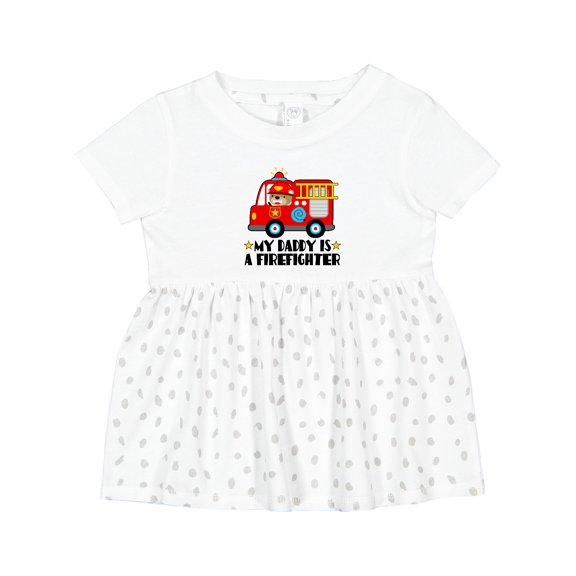 Inktastic Fireman Daddy is a Firefighter Girls Baby Dress