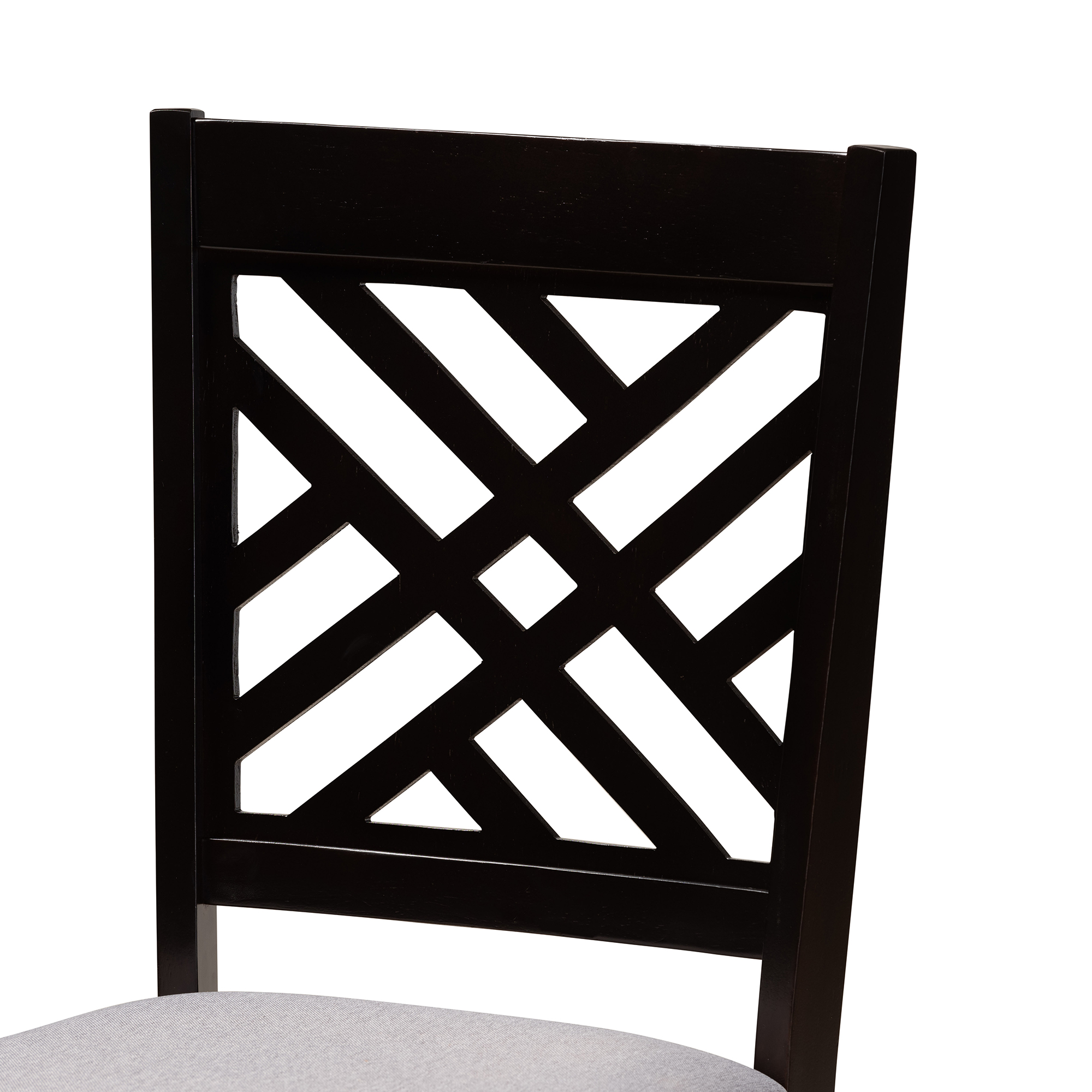 Baxton Studio Lilly Modern and Contemporary Grey Fabric Upholstered and Dark Brown Finished Wood 5-Piece Dining Set